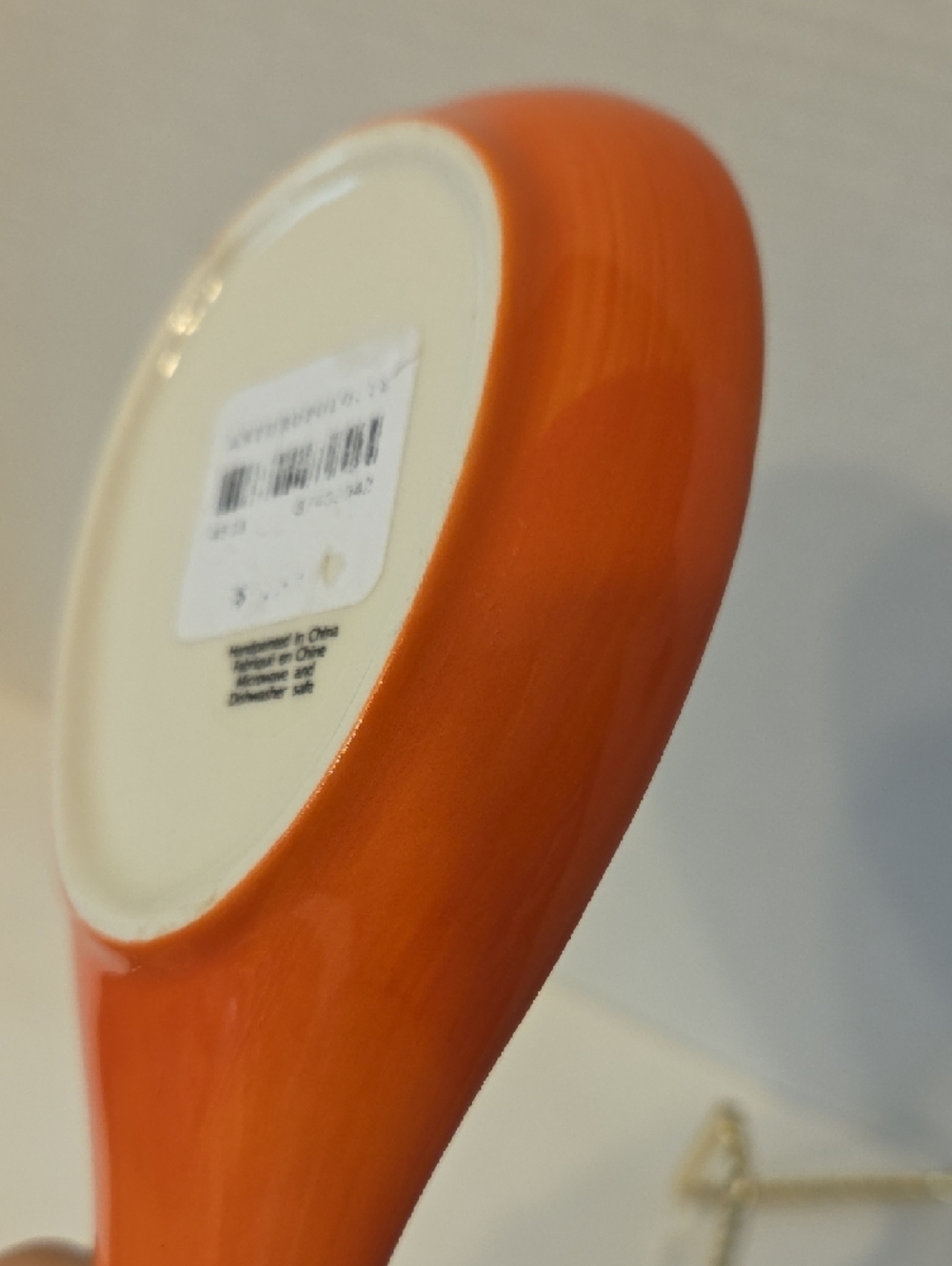Anthropologie Hand-Painted Floral Ceramic Spoon Rest Blue & Orange - Picture 7 of 9